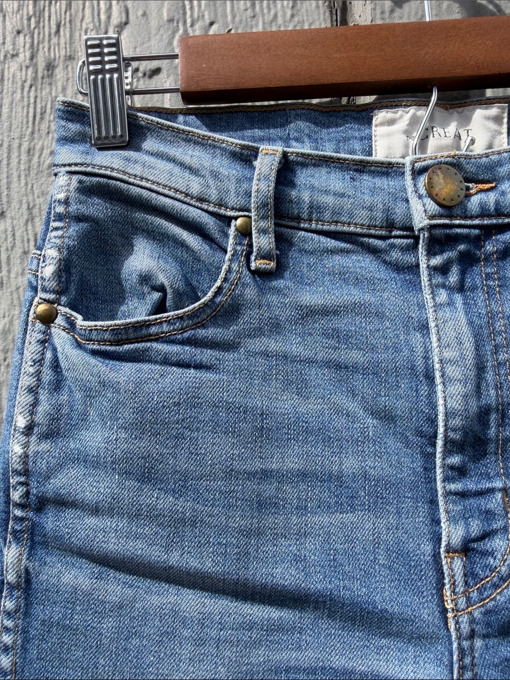 The GREAT. The NERD Light Blue Flare Cropped Jeans Size: 26 - Picture 4 of 9